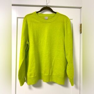 A New Day Pullover Sweater Top Womens XL Yellow Long Sleeve Crew Neck Knitted